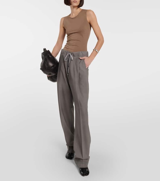 Wide-leg wool pants
