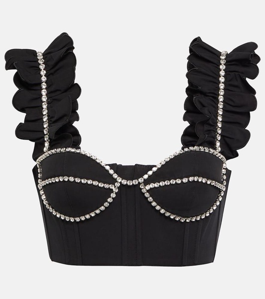 Embellished cotton bustier top