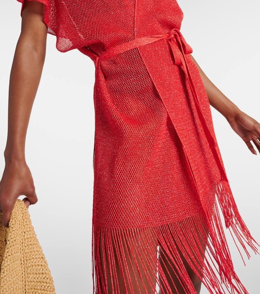 Fringed Lurex® beach cover-up