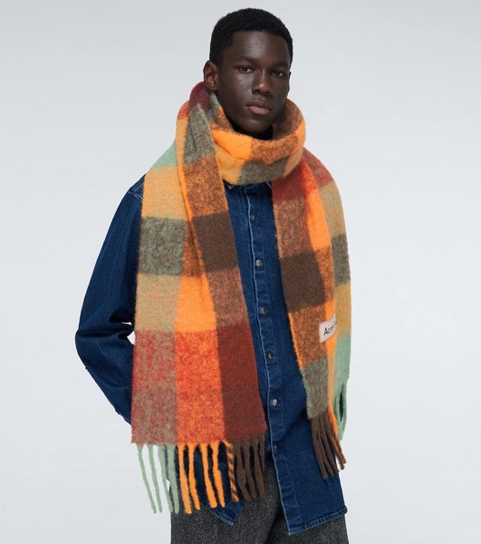 Vally alpaca-blend checked scarf