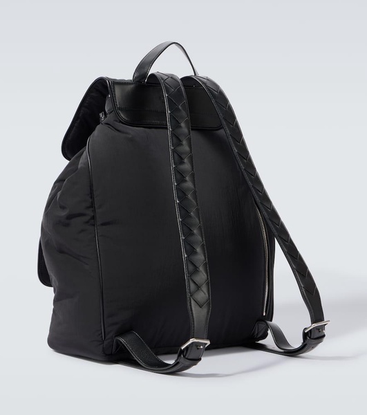 Crossroad leather-trimmed backpack