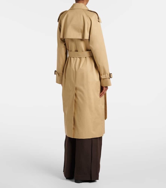Belted cotton gabardine trench coat