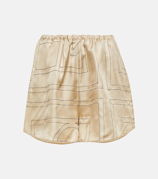 Logo silk shorts