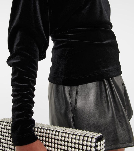 Velvet mockneck top