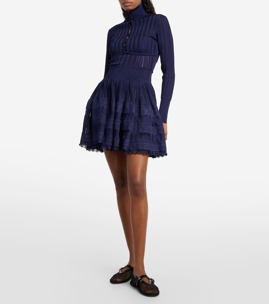 Ribbed-knit minidress