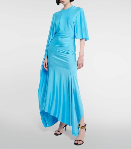 Draped asymmetric maxi dress