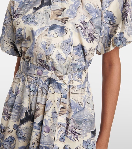 Paulina printed cotton-blend midi dress
