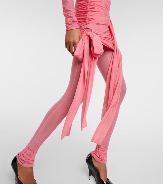 Ruched jersey mini skirt