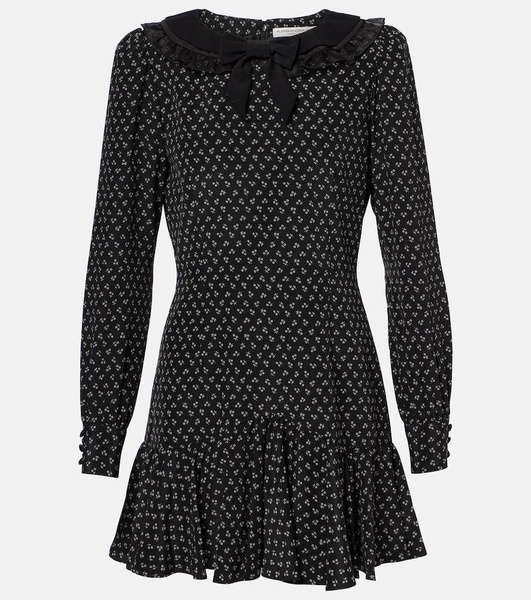 Floral printed silk minidress