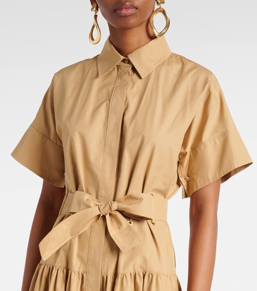 Agoraio pleated cotton shirt dress