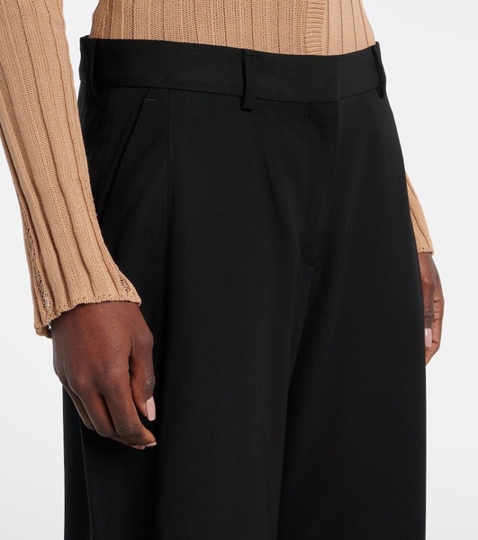 Mid-rise wide-leg pants