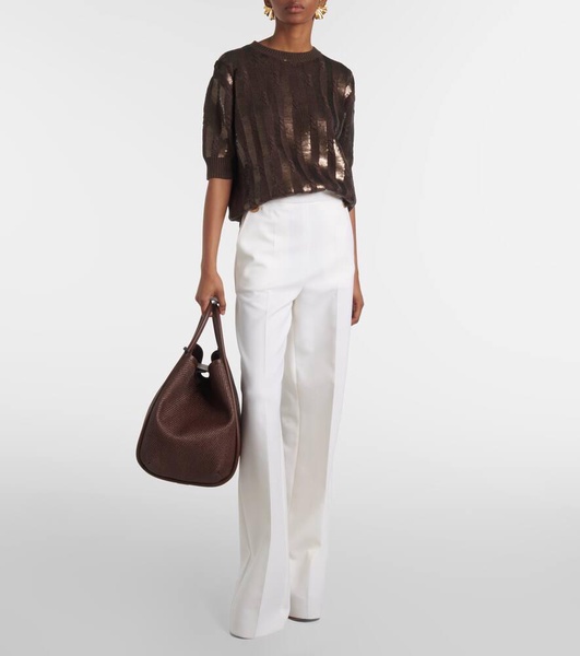 Empoli sequined linen top