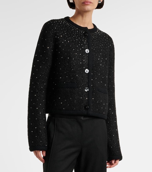 Tina crystal-embellished bouclé jacket