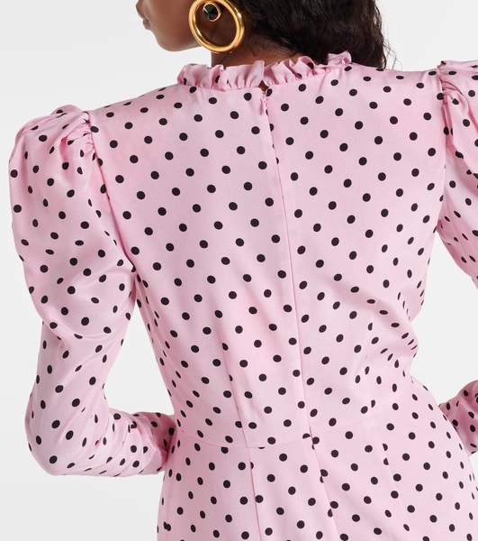 Polka-dot silk minidress
