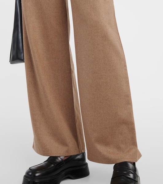 Wool and cashmere wide-leg pants