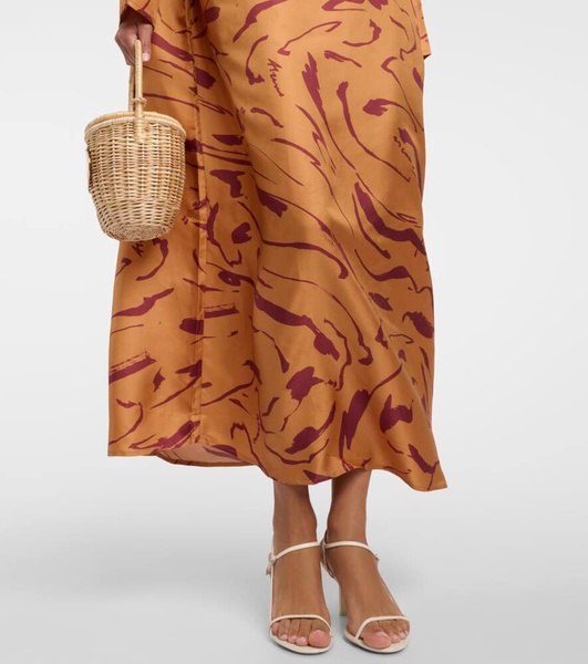 Valencia printed silk maxi dress