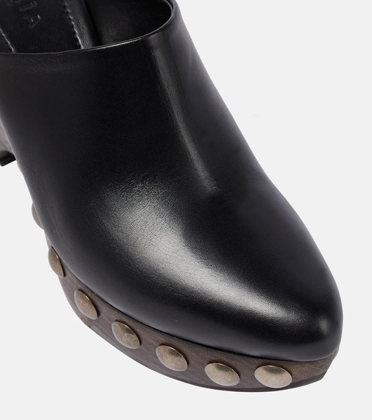 Le Sabot leather and wood pumps