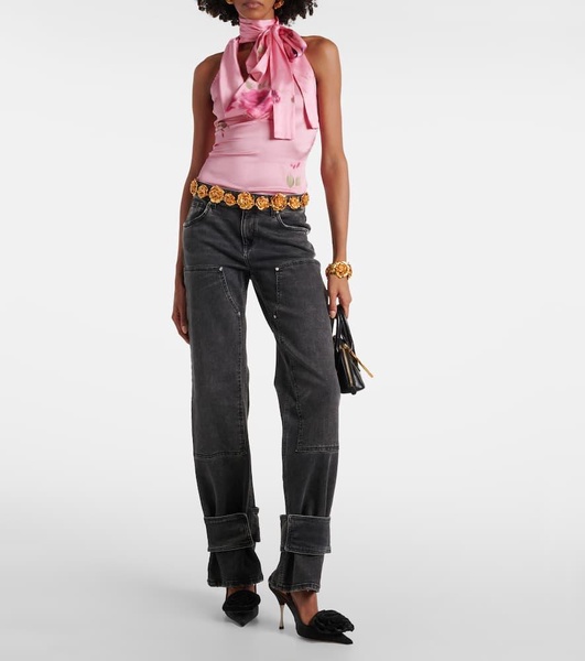 Low-rise straight jeans