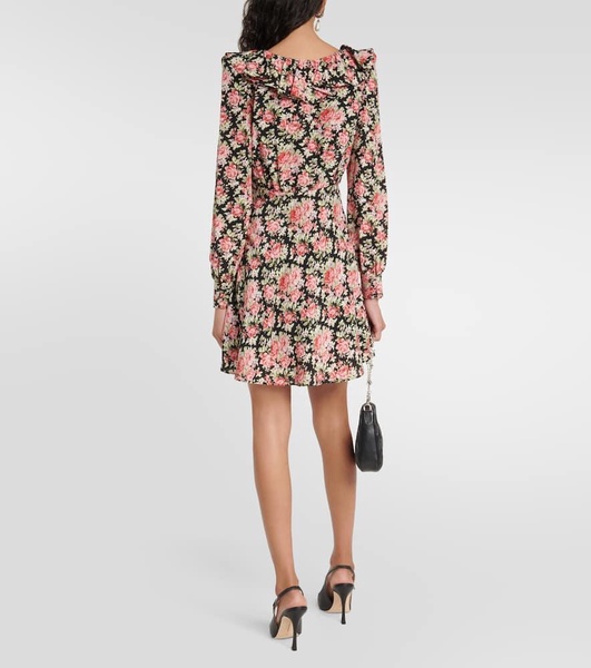 Floral silk minidress
