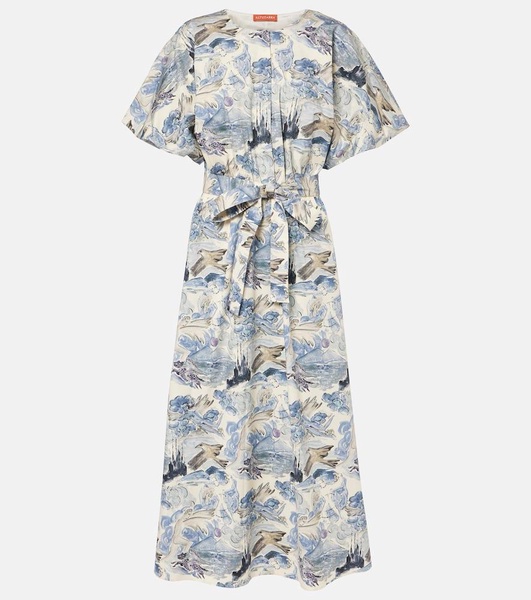 Paulina printed cotton-blend midi dress