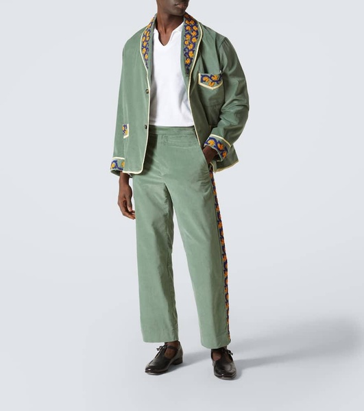 Oberon cotton velvet straight pants