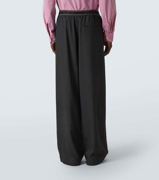 Logo embroidered wide-leg pants