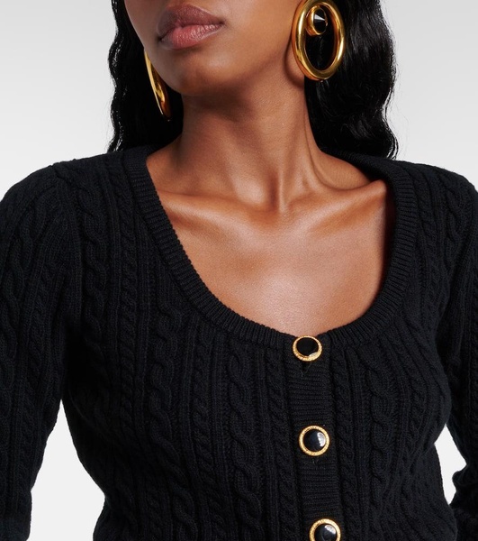 Cable-knit wool cardigan