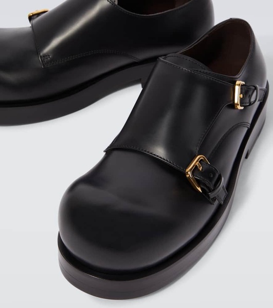 Helium leather monk strap shoes