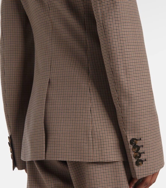 Checked virgin wool blazer