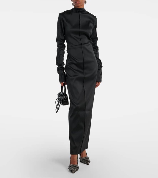 Draped twill gown