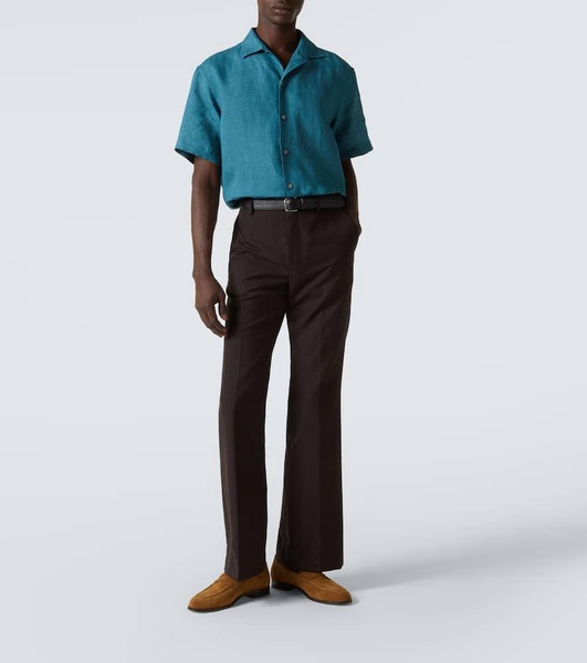 Linen bowling shirt