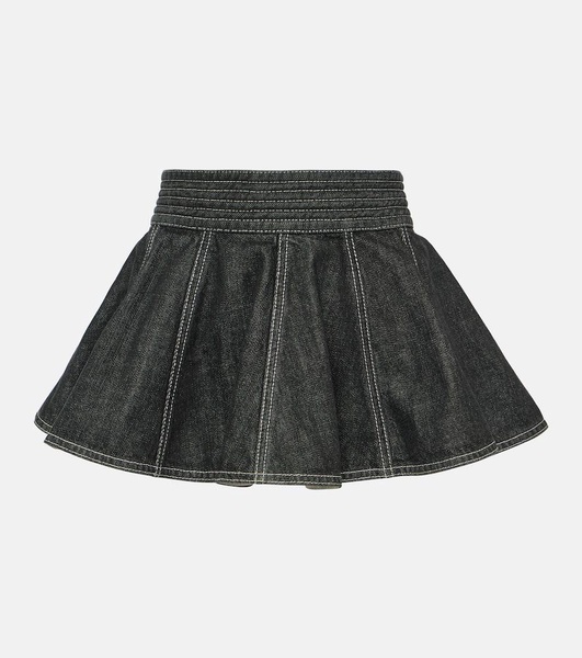Peplum denim skirt belt