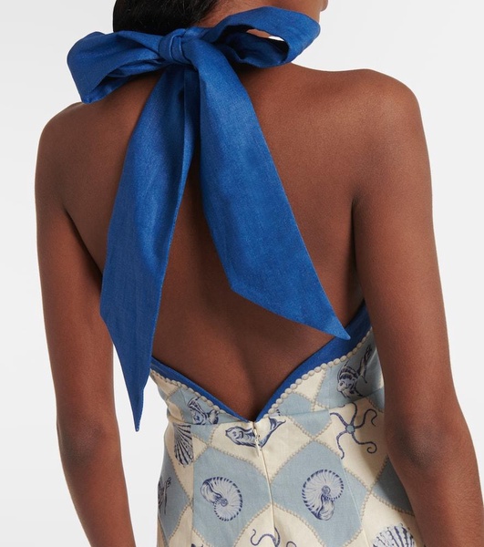 Pia printed linen minidress