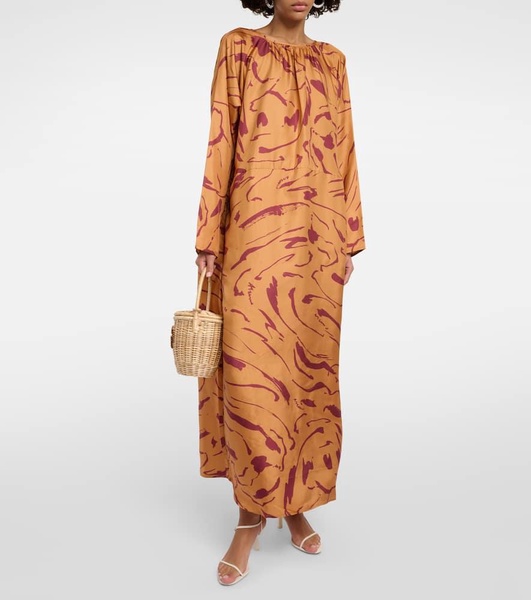 Valencia printed silk maxi dress