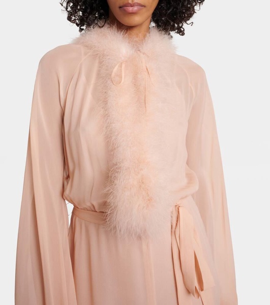 Georg feather-trimmed midi dress