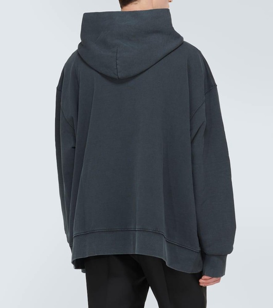 Logo faded cotton jersey hoodie