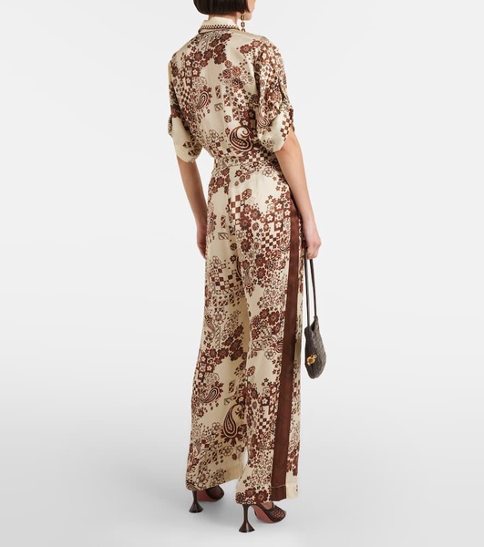 Printed high-rise wide-leg pants