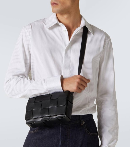Cassette Intreccio leather crossbody bag