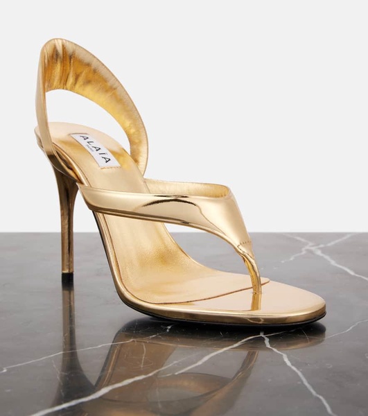 Infradito 90 mirrored leather sandals