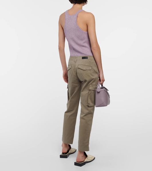 Cropped cotton-blend cargo pants