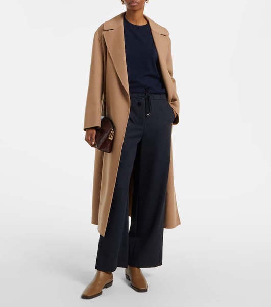Argenta wool crêpe gabardine straight pants