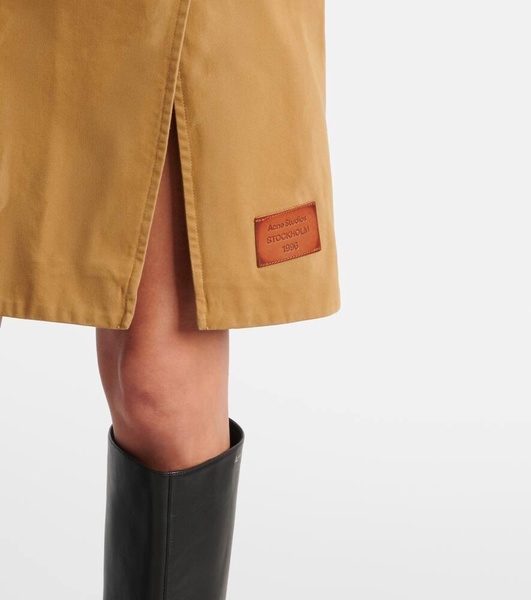 Cotton twill wrap skirt