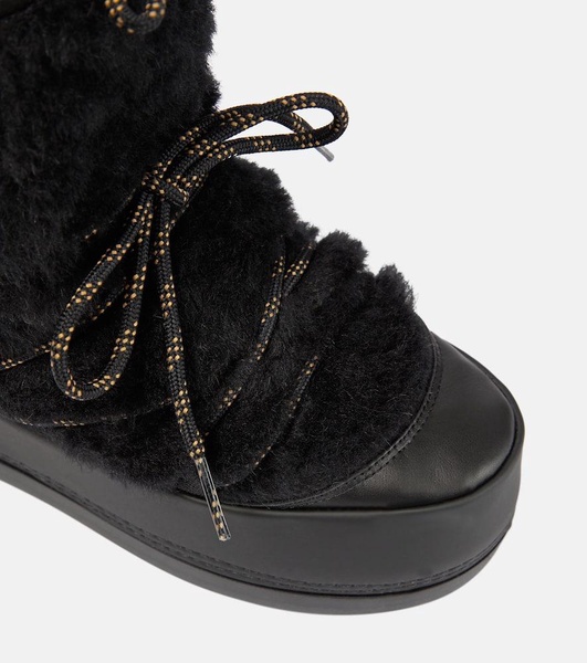 Shearling-trimmed snow boots