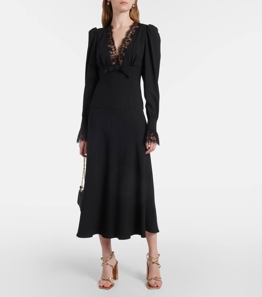 Envers lace-trimmed satin midi dress