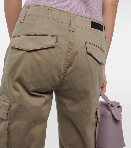 Cropped cotton-blend cargo pants