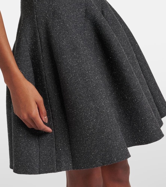 Godet silk-blend minidress