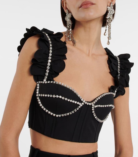 Embellished cotton bustier top
