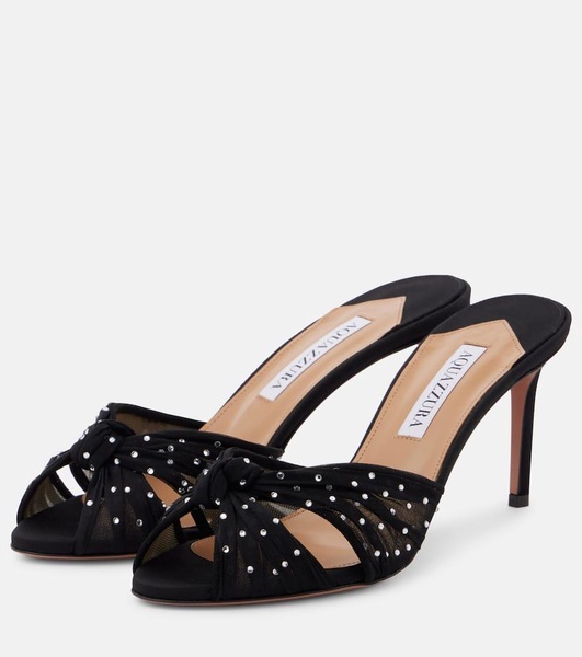 Slow Kisses embellished chiffon mules