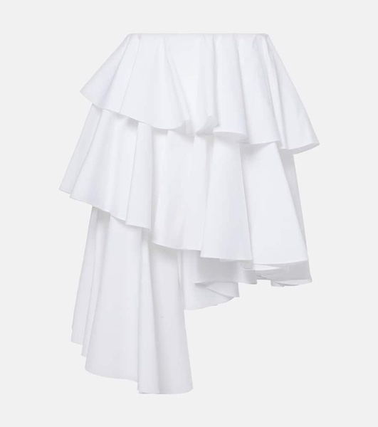 Spiral ruffled miniskirt