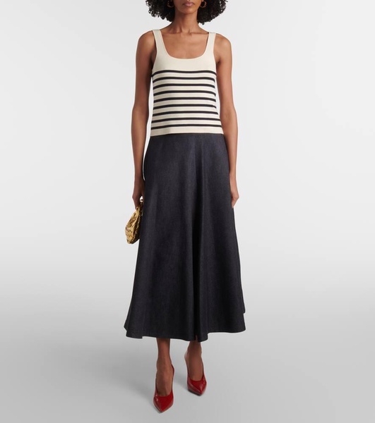 Stevie striped silk and cotton tank top